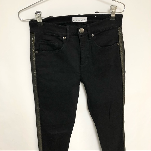 Loft Shimmer Stripe Slim Pocket Jean Sz 25 - Picture 2 of 12